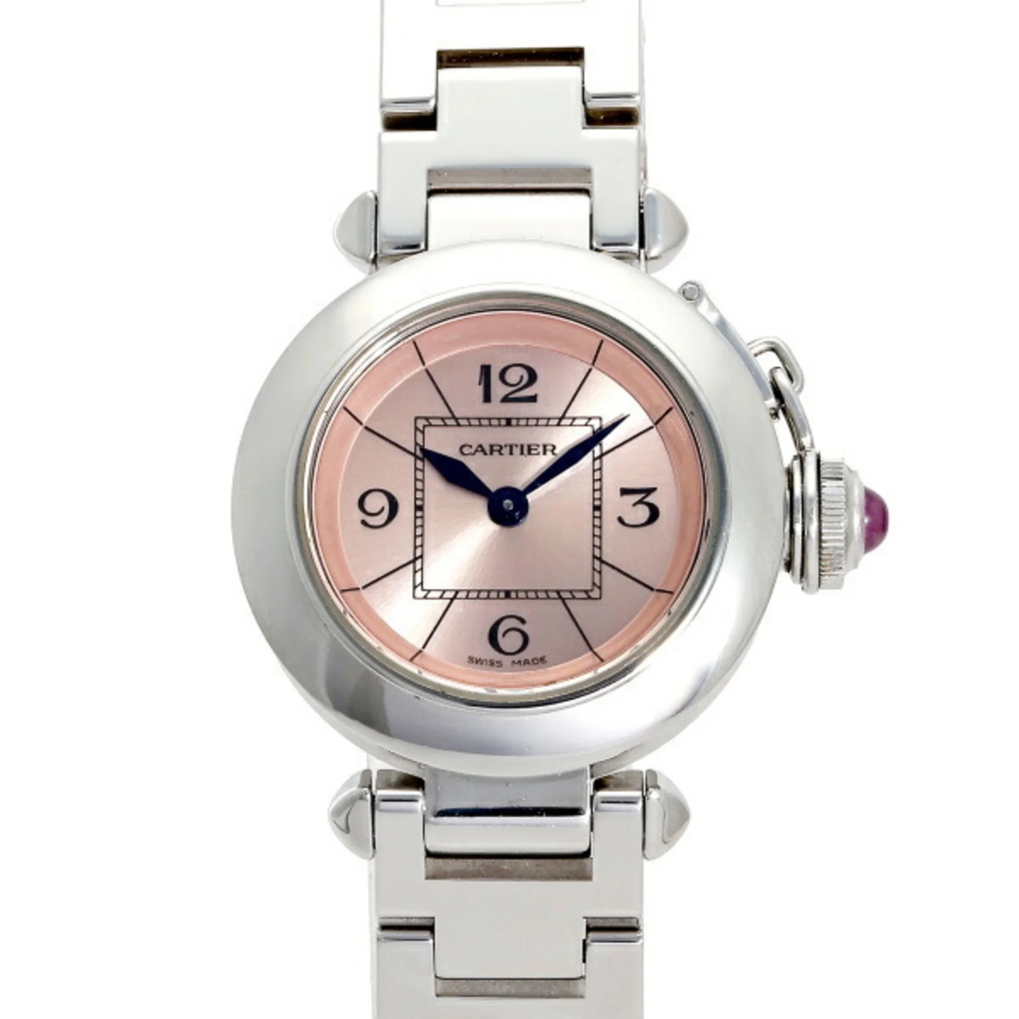 Pre-Owned Cartier Pasha Miss W3140008 Pink Dial Watch Ladies (Good)
