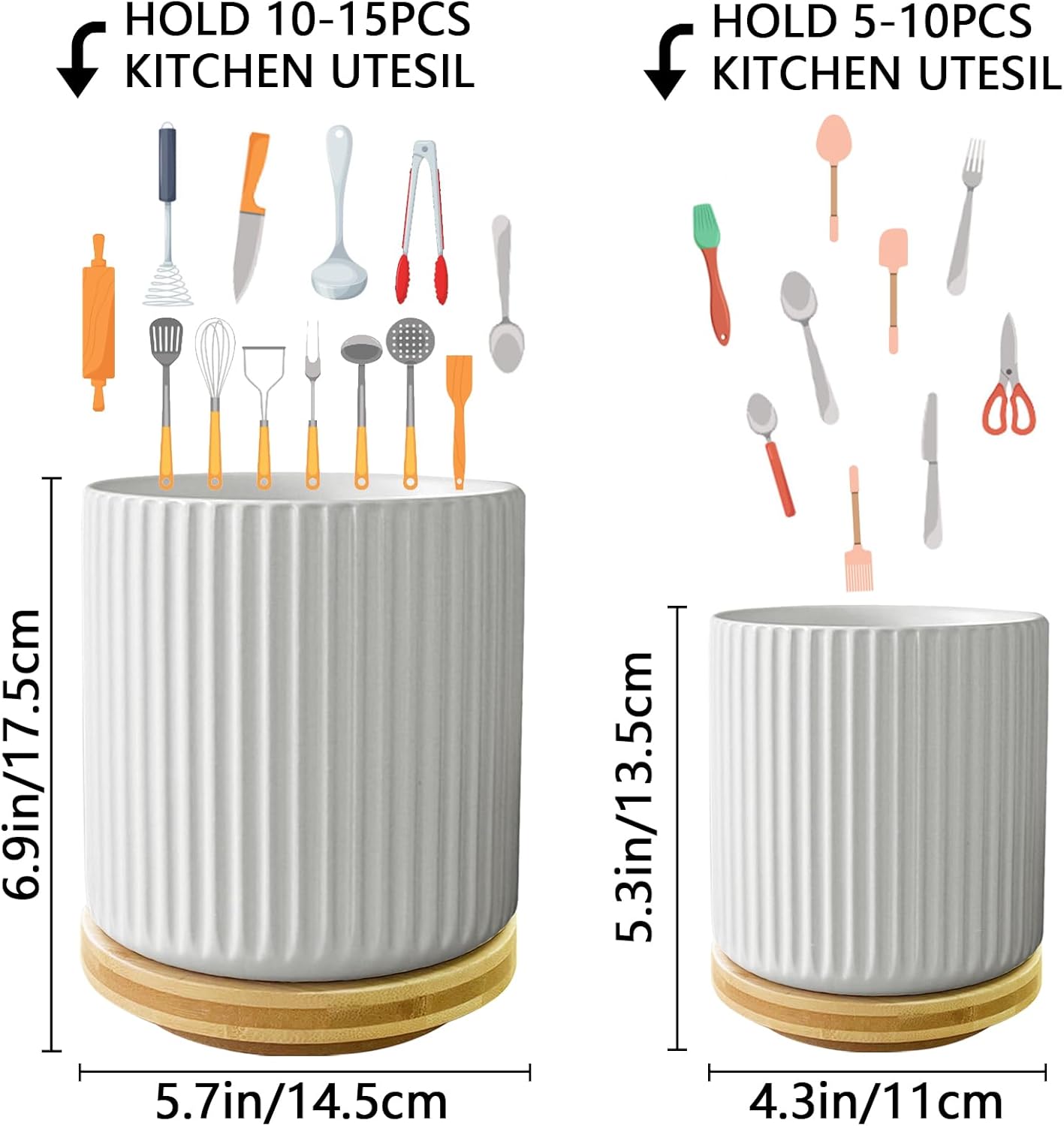Utensil Holder, 360° Rotating Kitchen Utensil Holder for Countertop,6.9