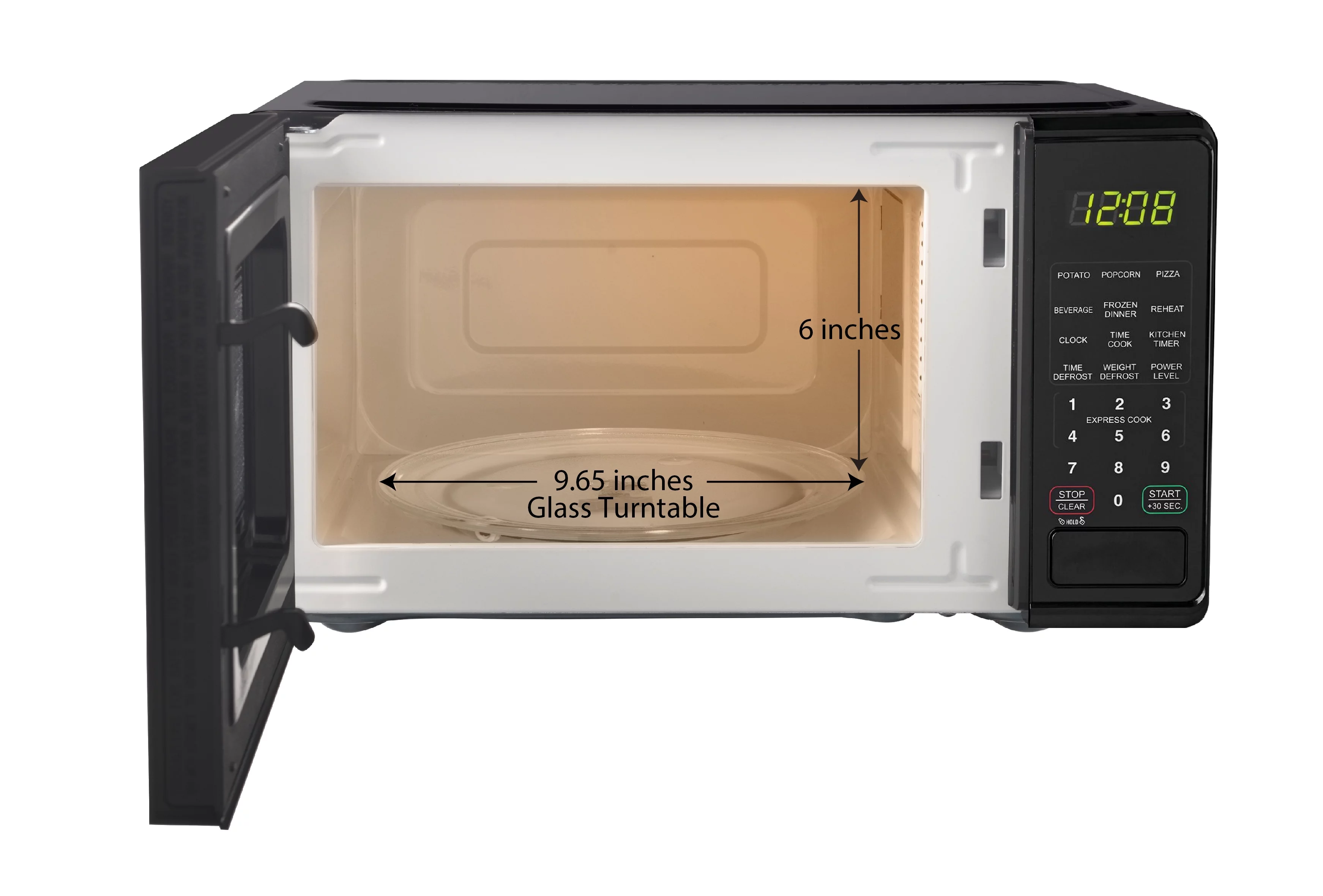 Mainstays 0.7 Cu ft Countertop Microwave Oven, 700 Watts, Black, New