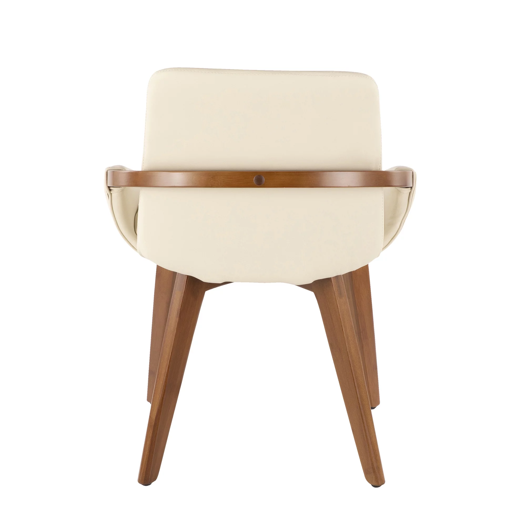 Cosmo Mid-Century Chair in Walnut and Cream Faux Leather by LumiSource