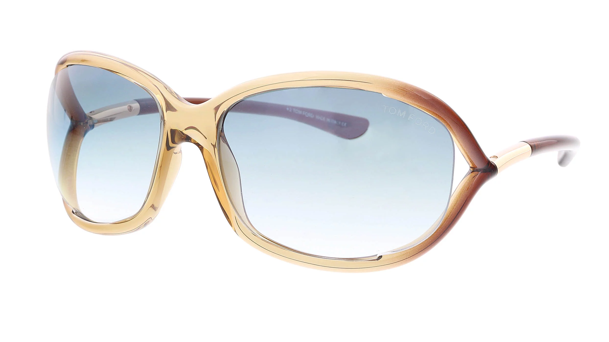 Tom Ford FT0008 45P Jennifer Light Brown Oversize Shield Sunglasses