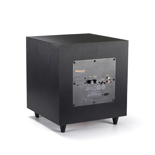 Klipsch Reference R-8SW Surround Subwoofer, 150 Watts Peak Power (Brushed Black Vinyl, 8-Inch)