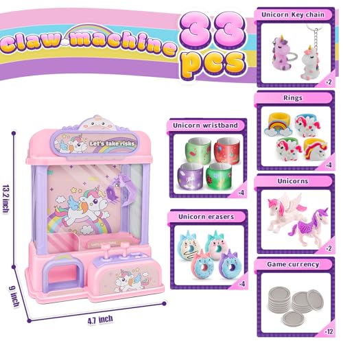 Claw Machine for Kids,Mini Claw Machine with Toys Inside,Candy Vending Grabber Machine for Girls Ages 4 5 6 7 8 9