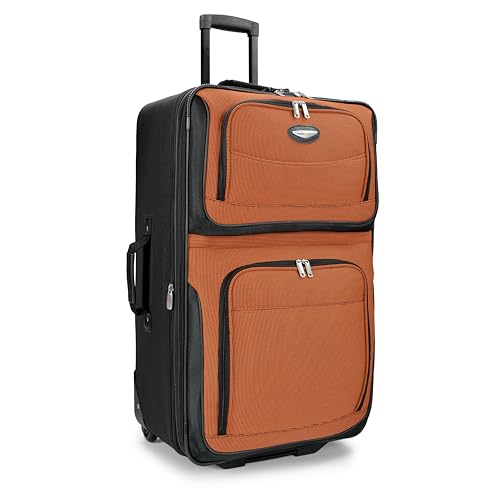 Travel Select Amsterdam 4-Piece Softside Expandable Luggage Set, Lightweight 2-Wheel Upright Suitcases, Travel Tote, Packing Cubes, Gray