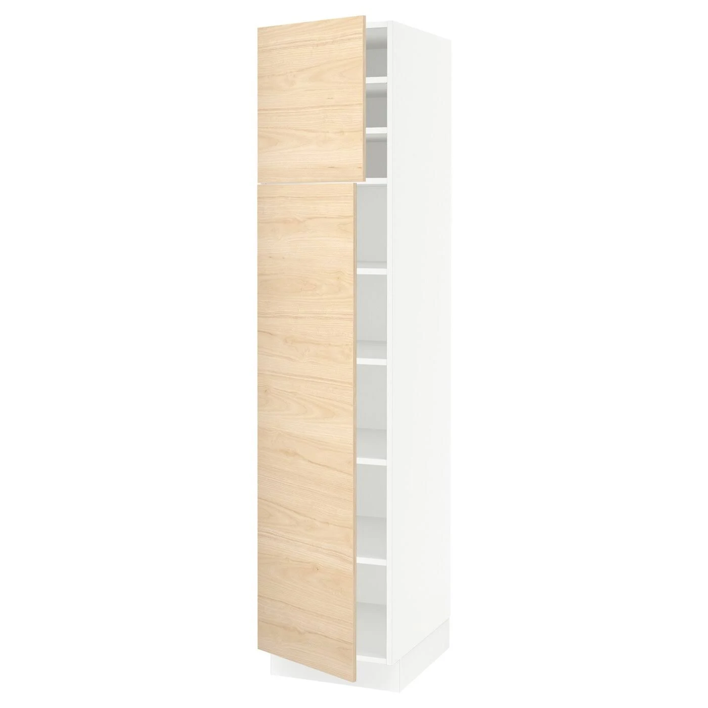 IKEA - SEKTION High Cabinet with shelves/2 Doors, white/Askersund Light Ash Effect, 18x24x80 19359065