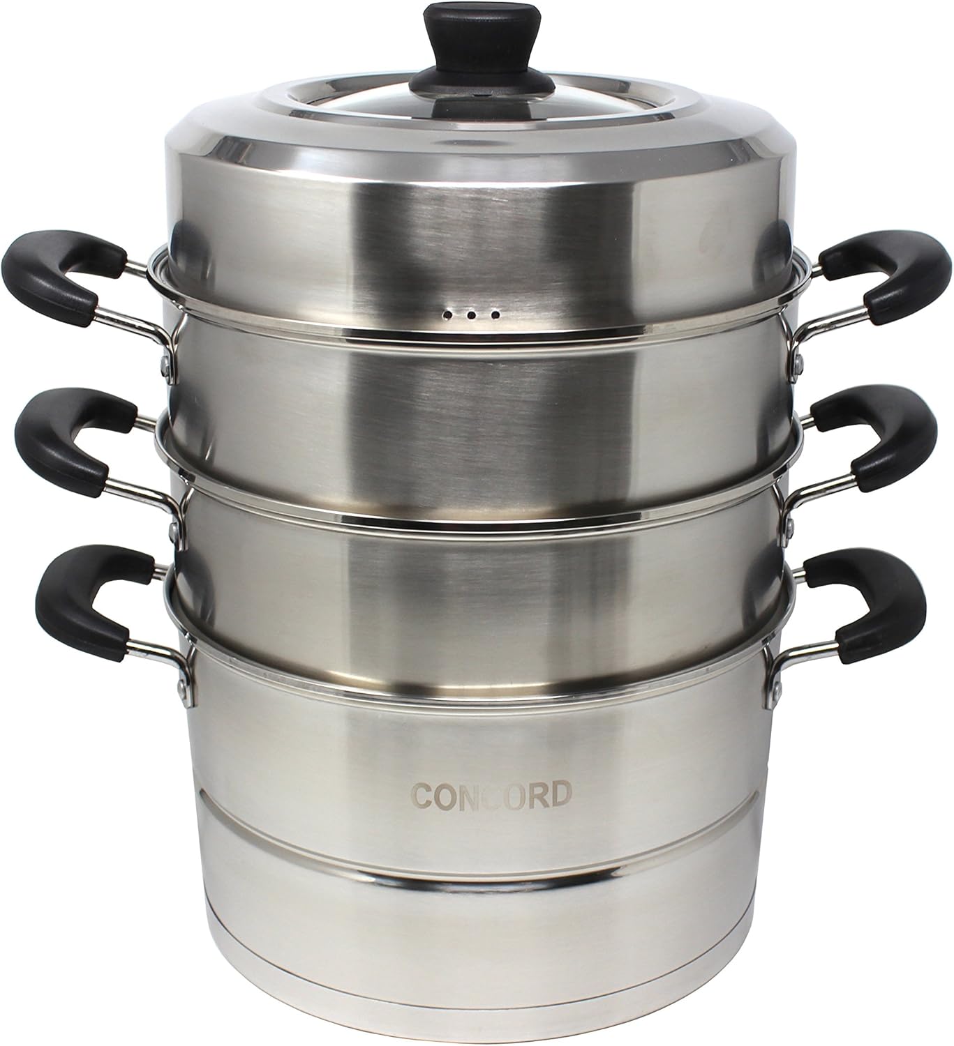 CONCORD 3 Tier Premium Stainless Steel Steamer Set (28 CM)