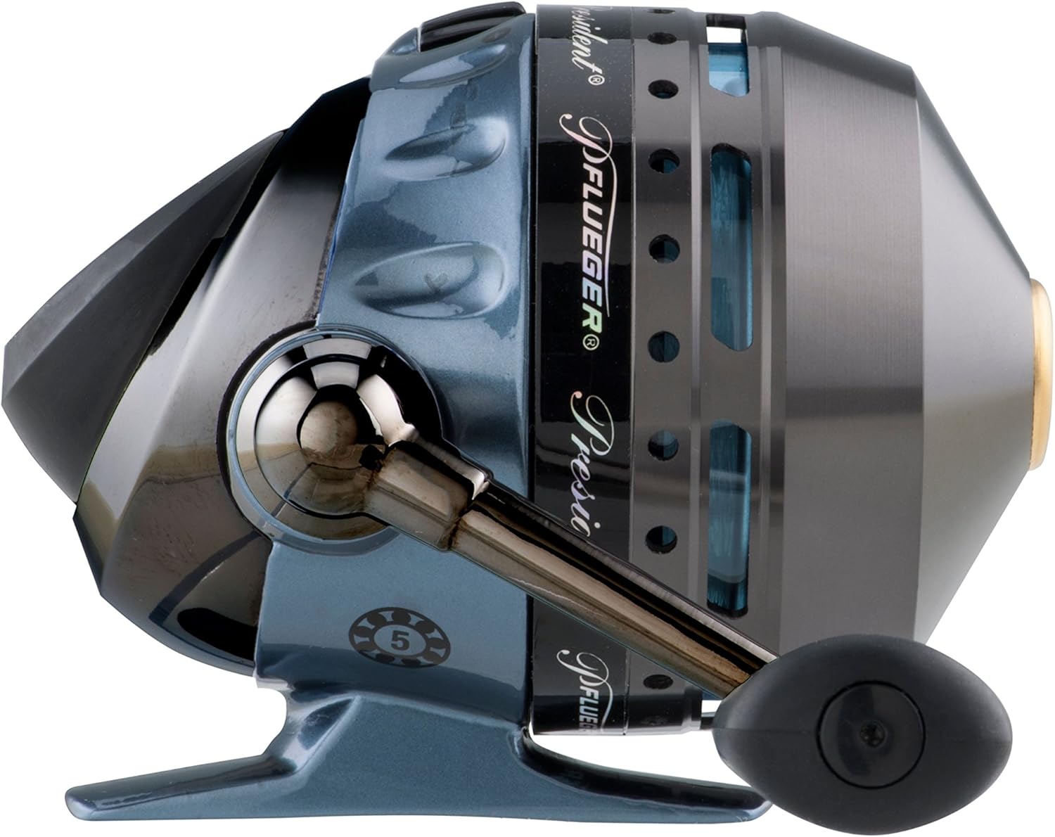 Pflueger President Spincast Reel, Size 10 Fishing Reel, Right/Left Handle Position, Aluminum Spool, Dial Drag System , multicolor