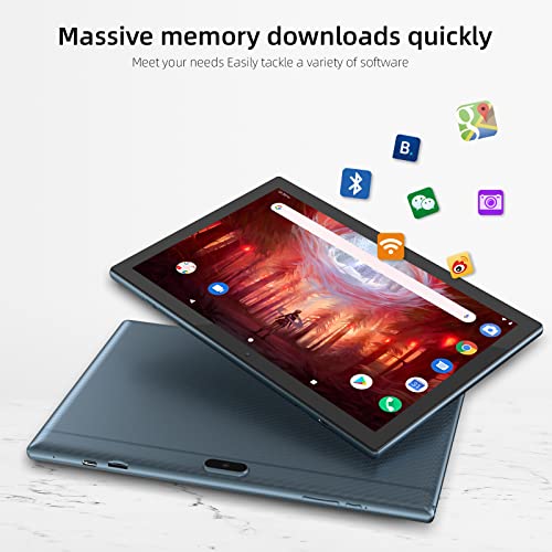 Tablet 2 in 1 Tablets 10 inch Android 14 Tablet Set with Keyboard Case Mouse Stylus Film, 8GB+64GB Tablets 10.1