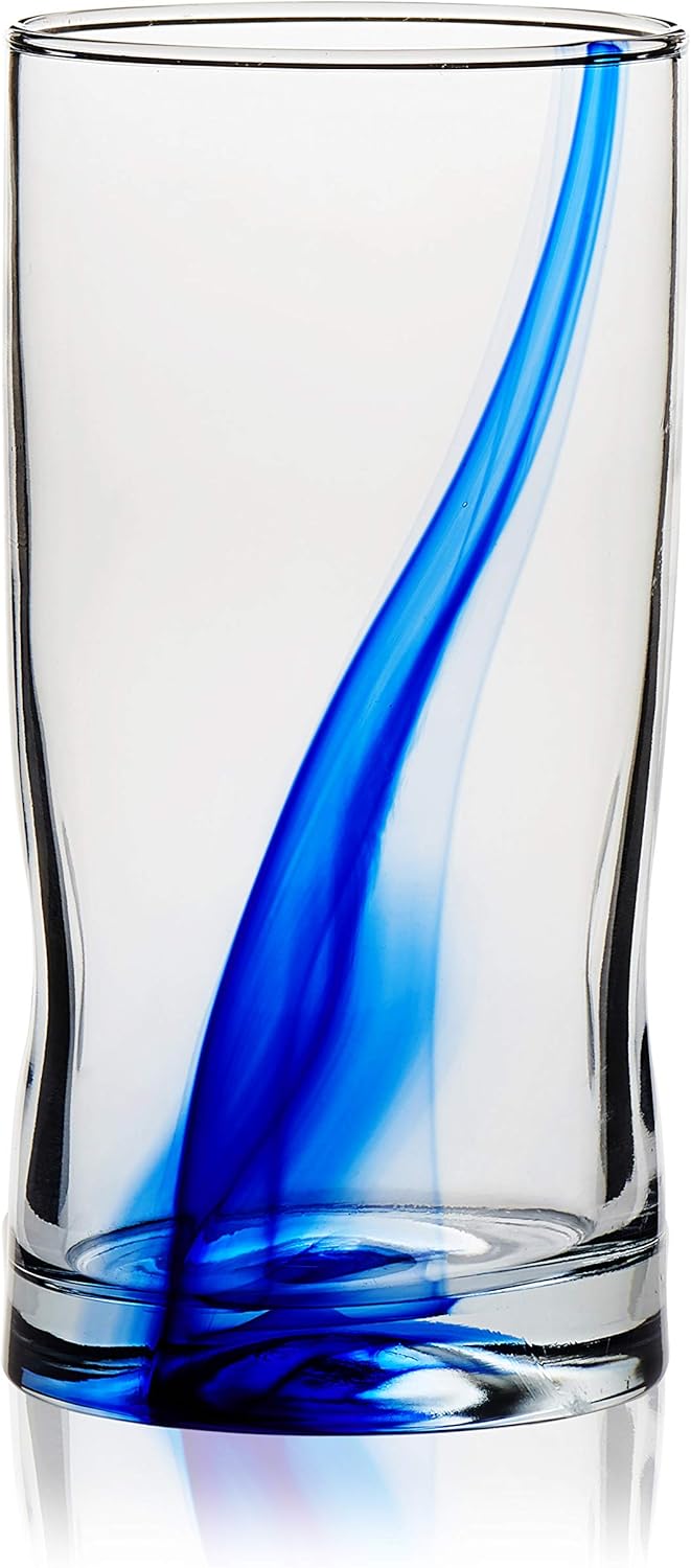 Libbey Impressions Tumbler Glasses, Set of 4 (Blue Ribbon)