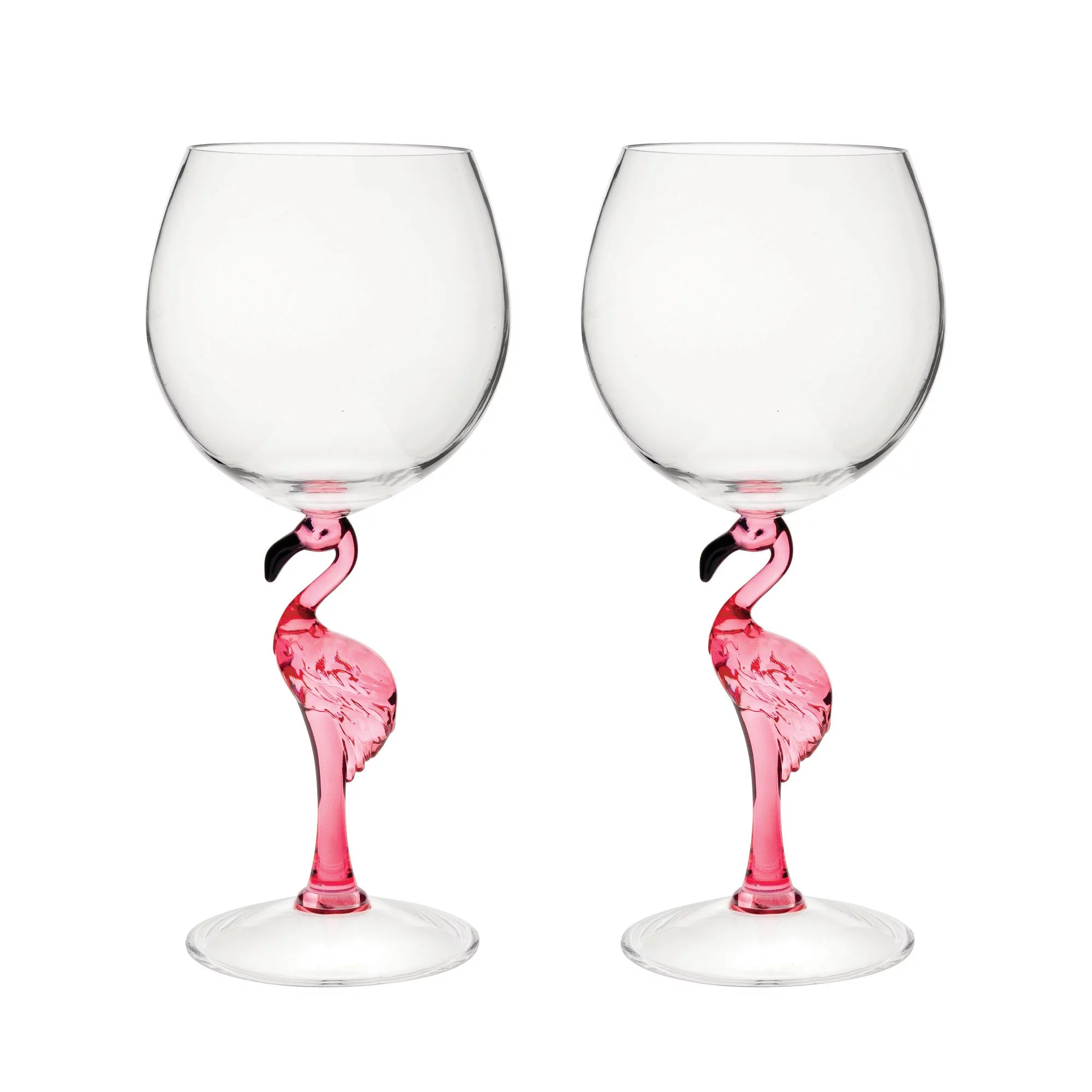 Gourmet Art 2-Piece Flamingo 20 oz. Durable Acrylic Plastic Wine Glass, Ideal for Wine and Beverage