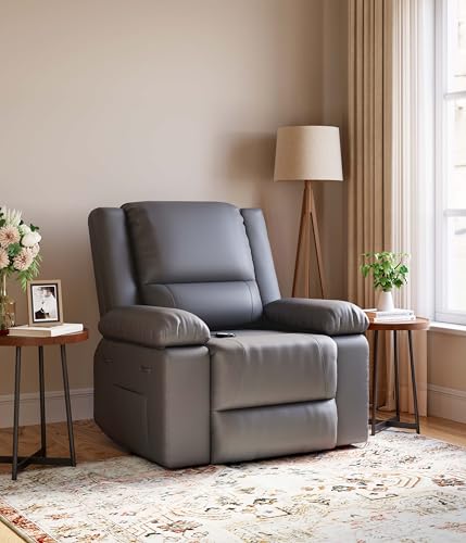 GarveeHome Power Lift Recliner Chair - Heat and Massage, Adjustable Back and Legs, Pu Leather Electric Lift Chair Designed for The Elderly and People with Mobility Impaired