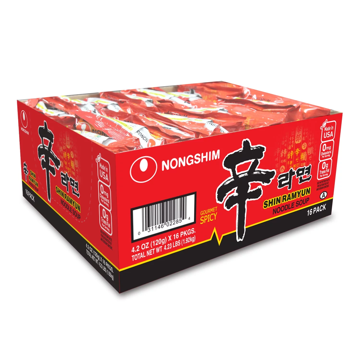 Nongshim Shin Ramyun, 4.20 Oz, 4 Ct (Pack of 16)