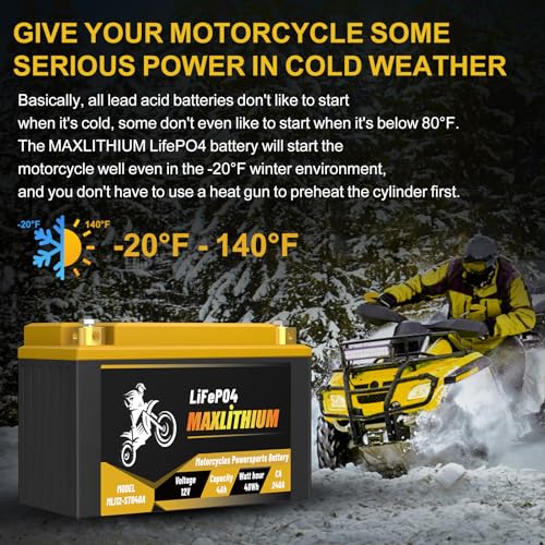 YTX20L-BS/YTX20-BS 12V 12Ah 720A Lithium Powersports Battery with Smart BMS, YTX20H-BS/YTX20HL-BS, Compatible ATV, UTV, Scooter, Snowmobile, 4 Wheeler, Lawn Mower, and Generator Battery, motorboat