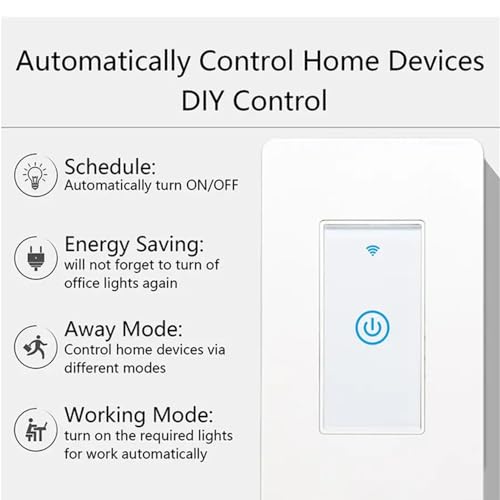 Zigbee Paddle Touch Smart Switch, Compatible with Alexa, Google Home, Hubitat, and HA, Neutral Wire Required (2)