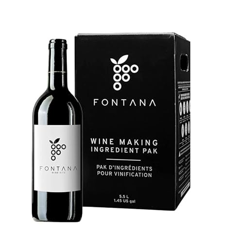 Fontana Wine Making Ingredient Kit - Merlot 6 Gallon DIY Kit | Premium Ingredients | Makes 30 Bottles