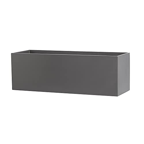 Belmont Rectangle Fiberglass Planter Box, Grey, L:36