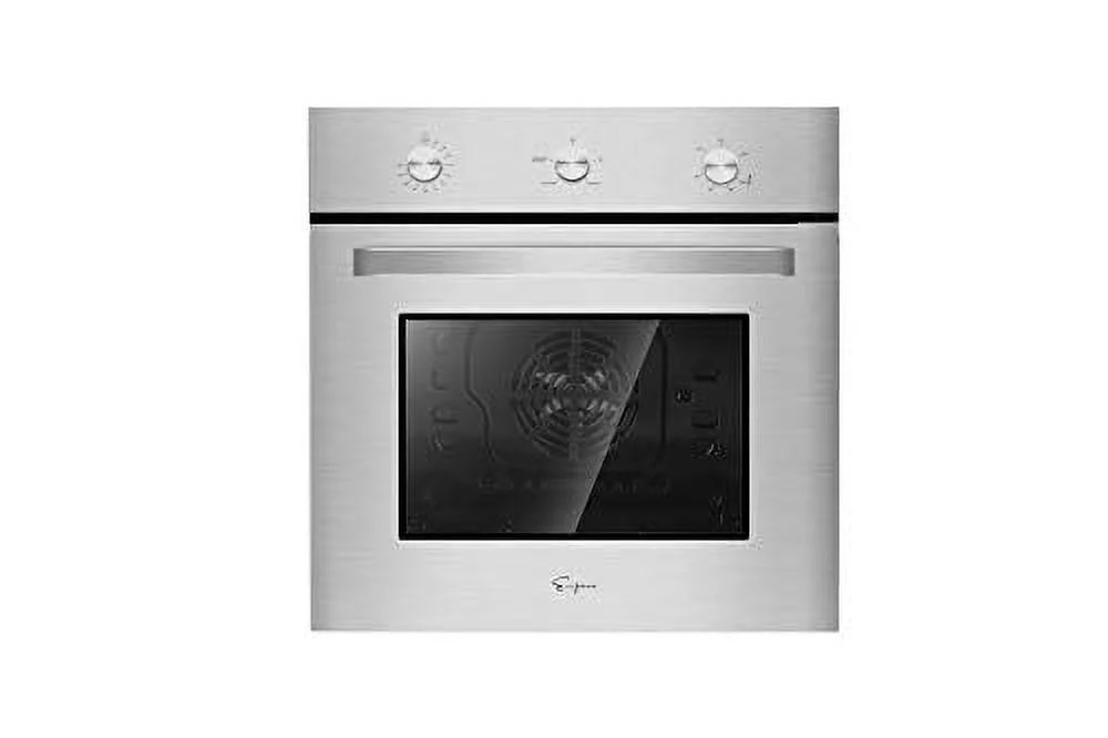 Empava 24 in. 2.3 cu. Ft. Single Gas Wall Oven Bake Broil Rotisserie Functions with Mechanical Controls-Built-in Timer-Convection Fan in Stainless Steel, Silver
