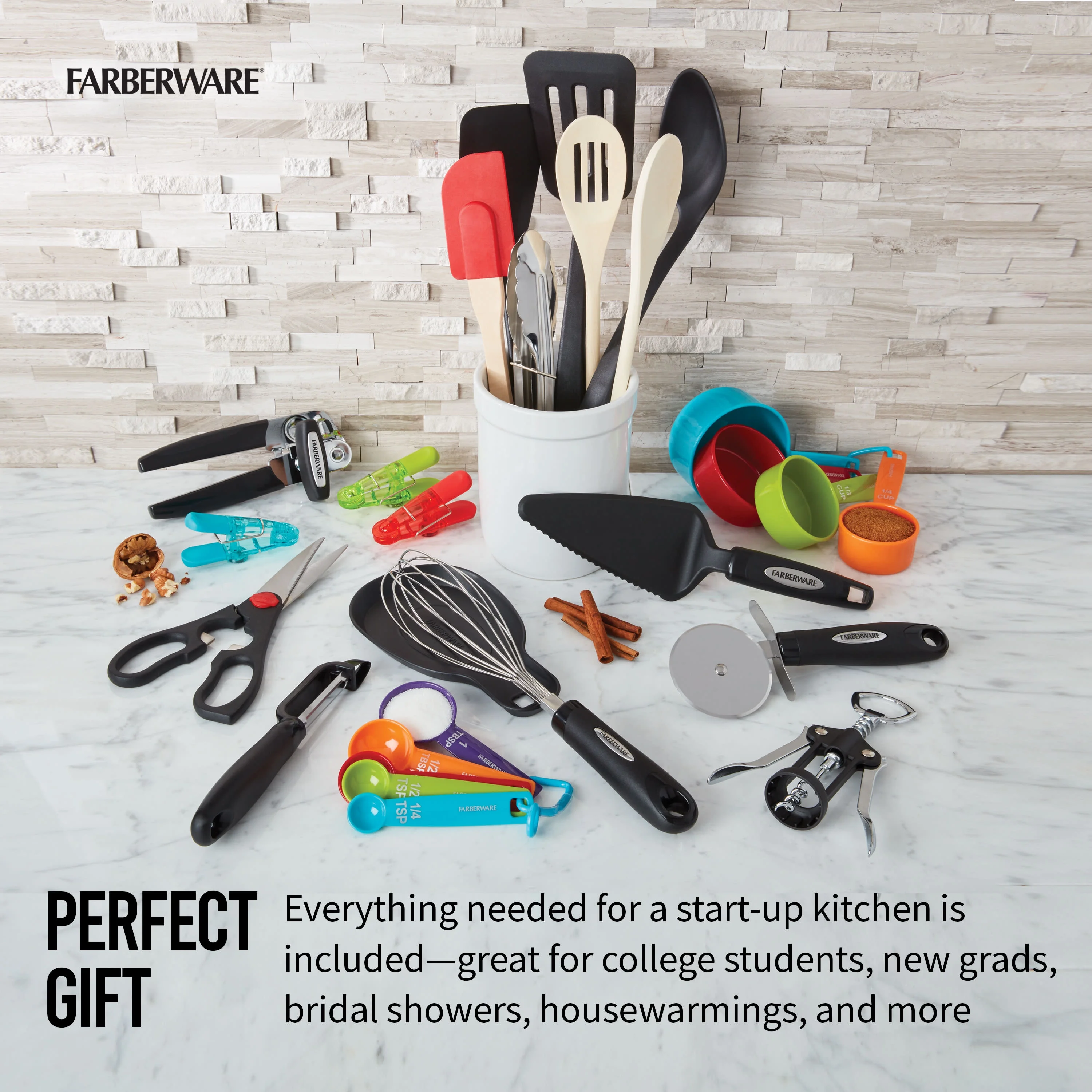 Farberware 28-piece Kitchen Utensil & Gadget Set in Assorted Colors