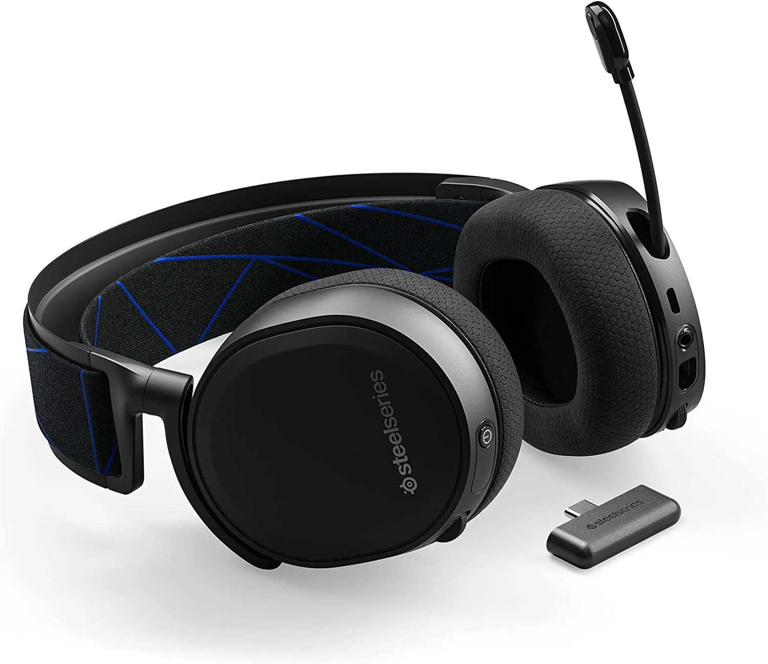 SteelSeries Arctis 7P - Headset - full size - 2.4 GHz - wireless - USB-C - black - for Google Stadia; Nintendo Switch; Sony PlayStation 4, Sony PlayStation 5