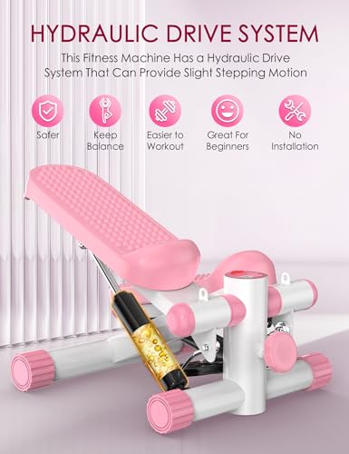 Steppers for Exercise at Home, KitGody Mini Stepper with Resistance Bands, Portable Stair Stepper for Home 330LBS Capacity, Adjustable Height Fitness Stepper Machine