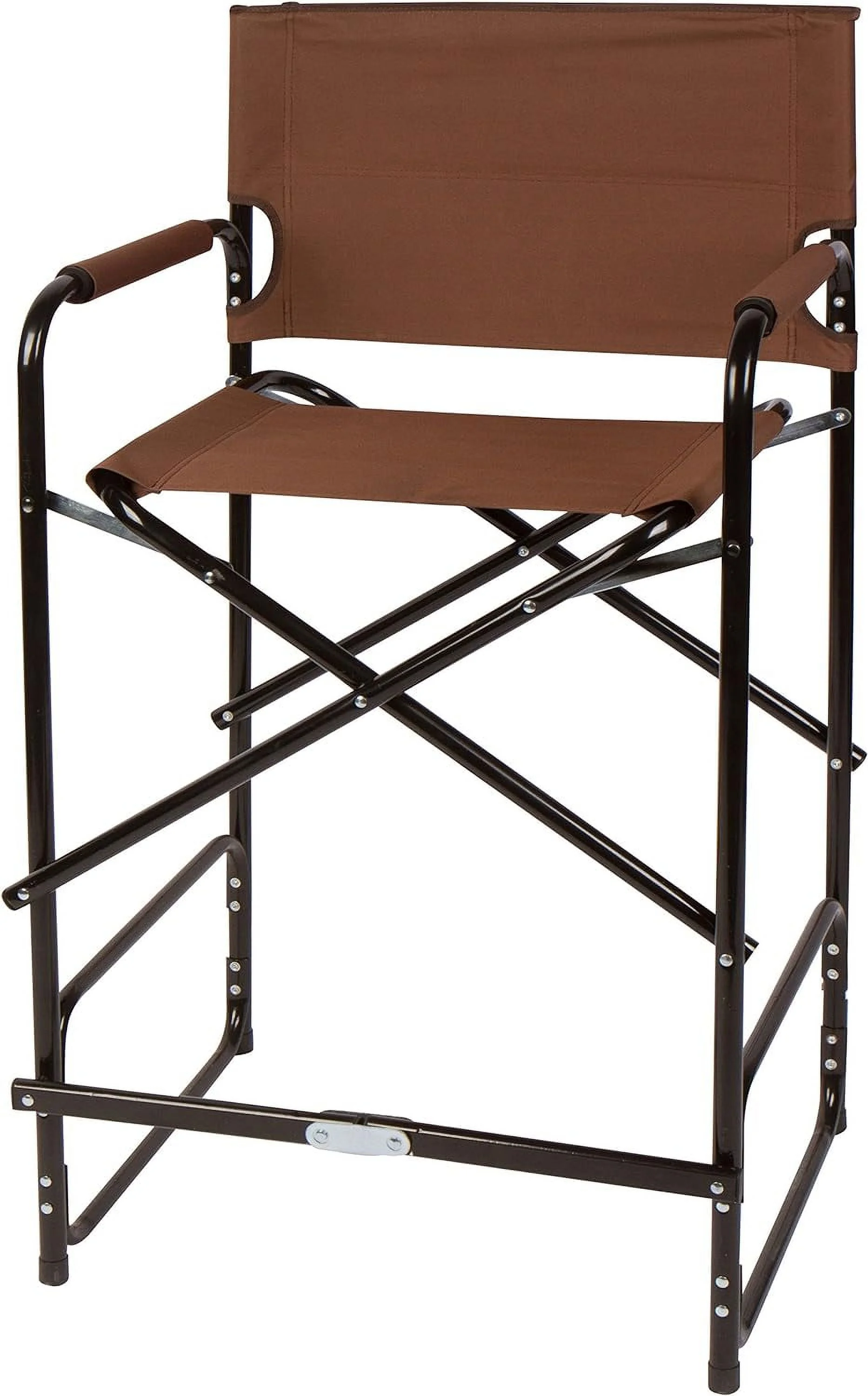 Steel Folding Tall Director's Chair (Brown)
