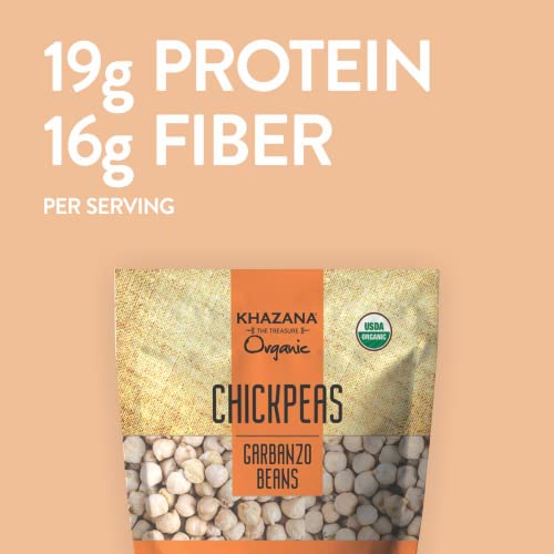 Khazana Organic Chickpeas 7lb - Garbanzo Beans | Non-GMO, Gluten Free & Kosher | Authentic Lentils From India
