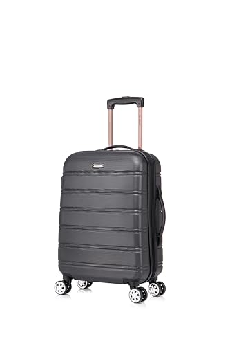 Rockland Melbourne Hardside Expandable Luggage with Spinner Wheels, 2TONENAVY, 2 Piece (20/28)
