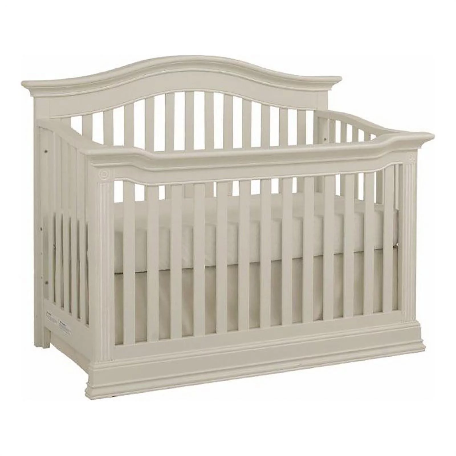 Baby Cache Montana Traditional Wood 4-in-1 Convertible Crib in Glazed White