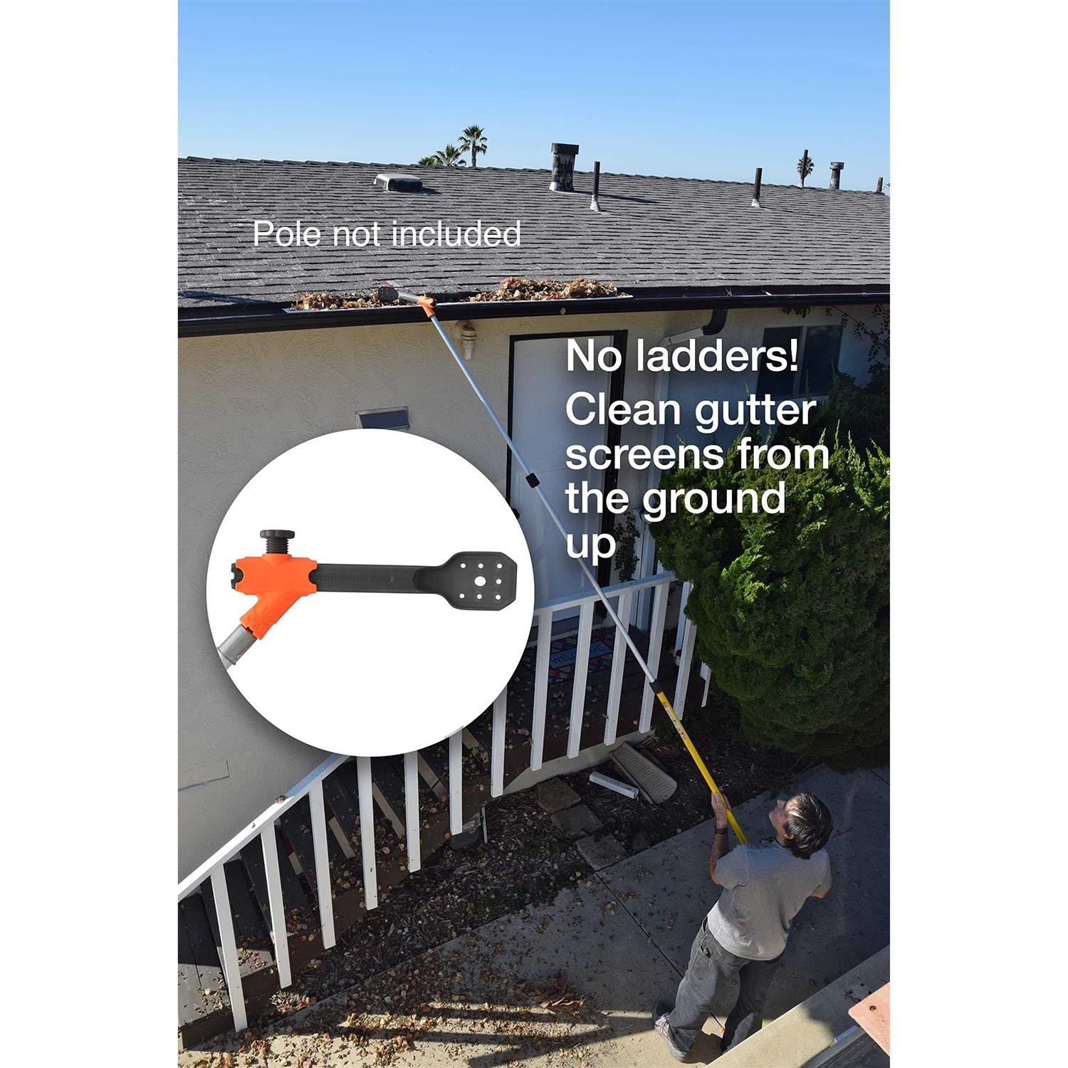 MCCAULEY Gutter Cleaner PRO, Gutter Cleaning from The Ground, Plus Clean from roof and Ladder, and Clean Off Gutter Guards from The Ground