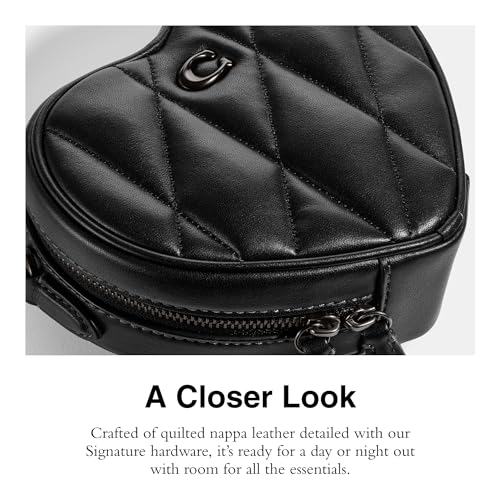 Coach Womens Quilted Leather Heart Crossbody