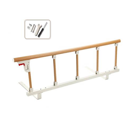 Bed Rails for Elderly Adults Guard Railing Bed Side Rail Medical Safety Bed Assist Bar for Seniors Bedside Handle Cane Hospital College Dorm Collapsible Bed Rail Metal Fall Protector Home Care Devices
