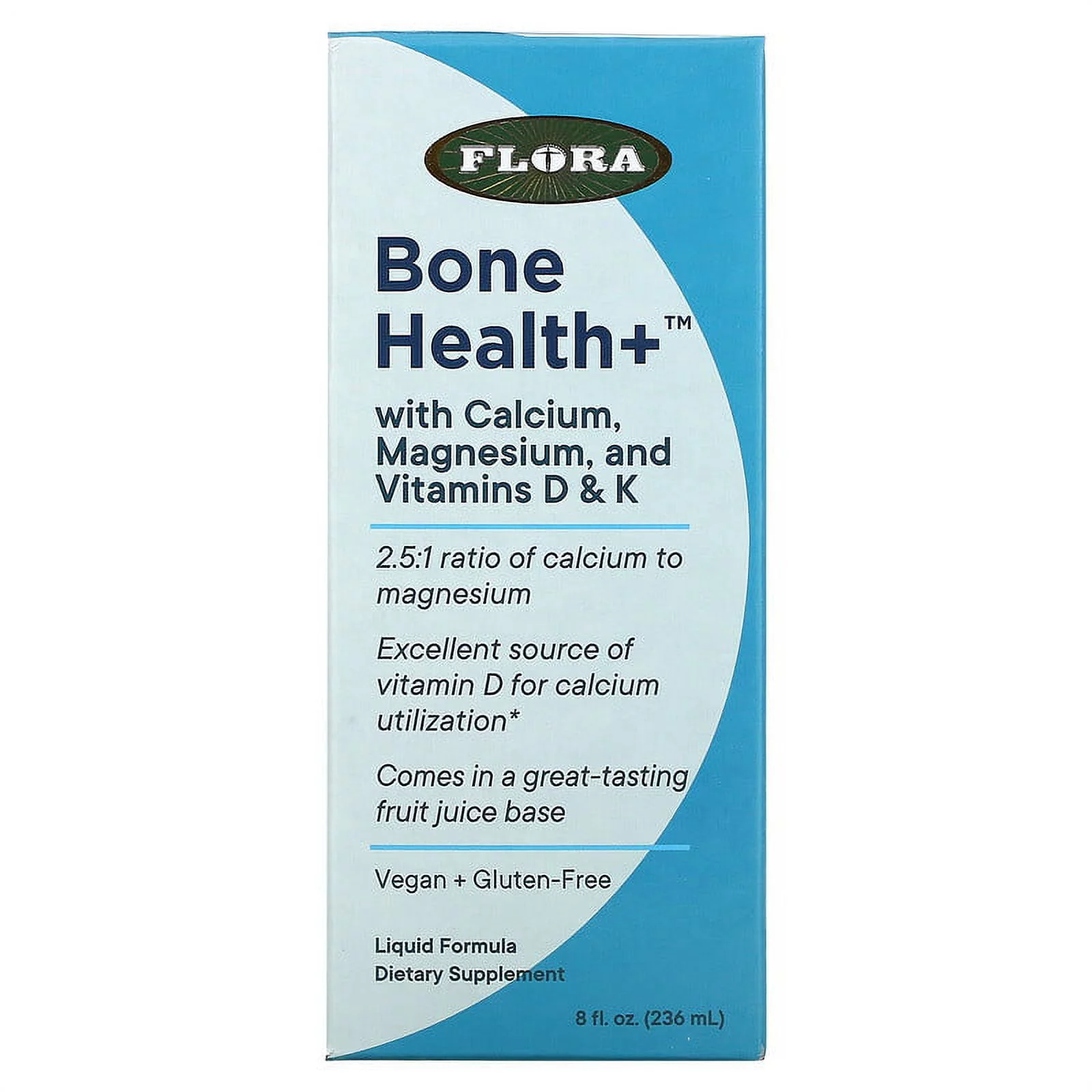 Flora, Bone Health+ with Calcium, Magnesium, and Vitamins D & K, Liquid, 8 fl oz