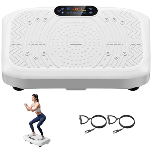 Vibration Plate Exercise Machine Weight Loss, Full Body Workout Vibration Plate Lymphatic Drainage, 199 Adjustable Speeds Power Shaping Vibrating Plate 450 Lbs Capacity Fitness Platform