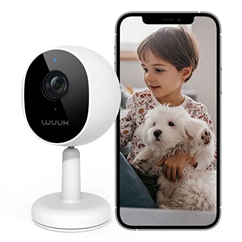 WUUK 4MP Indoor Security Camera, Pan Tilt Cam for Baby Monitor, Wi-Fi Home Security Pet Camera for Dog or Cat, Motion Detection & Tracking, Night Vision, 2-Way Audio, Compatible with Alexa & Google