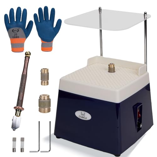 Mini Stained Glass Grinder,Automatic Water-filling 360° Anti-Dust 110V 4200RPM Brushless Motor Mini Precision Edging Shaping Glasses Grinder for Glass Arts,Tile,Jewelry Making,Mosaics Decoration