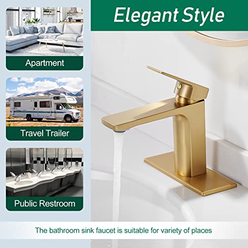 VOTON Vessel Sink Faucet Matte Black Tall Bathroom Faucet Single Handle Vanity Bathroom Sink Faucet 1 Hole Basin Mixer Tap with Water Supply Hose and Pop Up Sink Drain