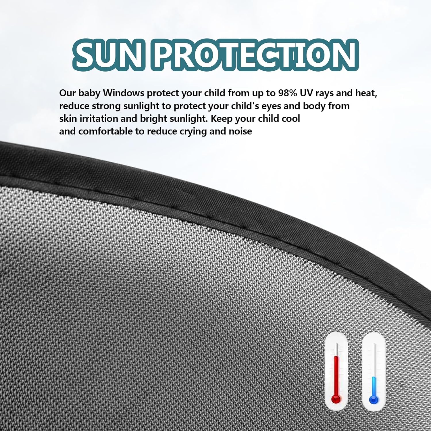 2PCS Universal Side Window Car Sun Shades Block Sun Rays Curtains Side Window Car Sun Shades Side Glass Covers Screen (Large)