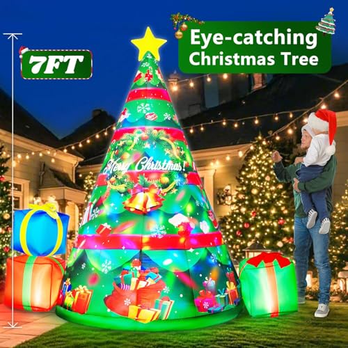 6FT Christmas Inflatable Decorations Hanging Santa Built-in Bright LEDs, Climbing Santa Claus with Gift Bag Christmas Roof Blow Up Yard Inflatables Decoration for Window Wall Outdoor Xmas New Year