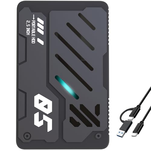 Ultra Slim Portable External Hard Drive USB 3.1 Type C HDD Storage for PC, Laptop, Mac, Xbox one, PS4, PS5 (500GB)