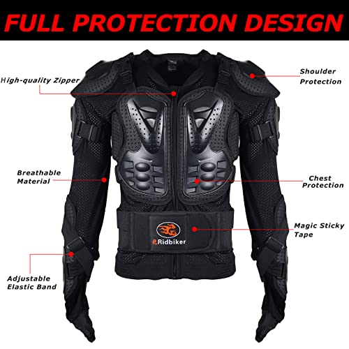 RIDBIKER Motorcycle Jacket Full Body Armor,Chest Protection Dirt Bike Gear for Men Motorcycle Gear Motorcycle Armor Motocross