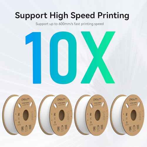 Creality Hyper PLA Filament 1.75mm, 30-600mm/s High Speed 3D Printer Filament, Dimensional Accuracy +/-0.02mm, Fit Most FDM 3D Printers, 4 Pack 1kg Spool(2.2lbs), Black & White