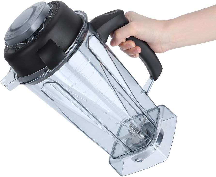 Blender Cup, 64oz Transparent Blender Container Cup Lid Blade Replacement Accessories Kit Fit for Vitamix