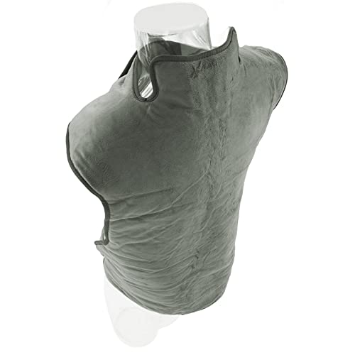 Electric Heating Pad for Back Neck and Shoulders, Grey Soft Back Heated Pads Plush Hands Free Design Heat Warps Washable Ergonomic Heated Pads Outline 6 Temperature Adjustment