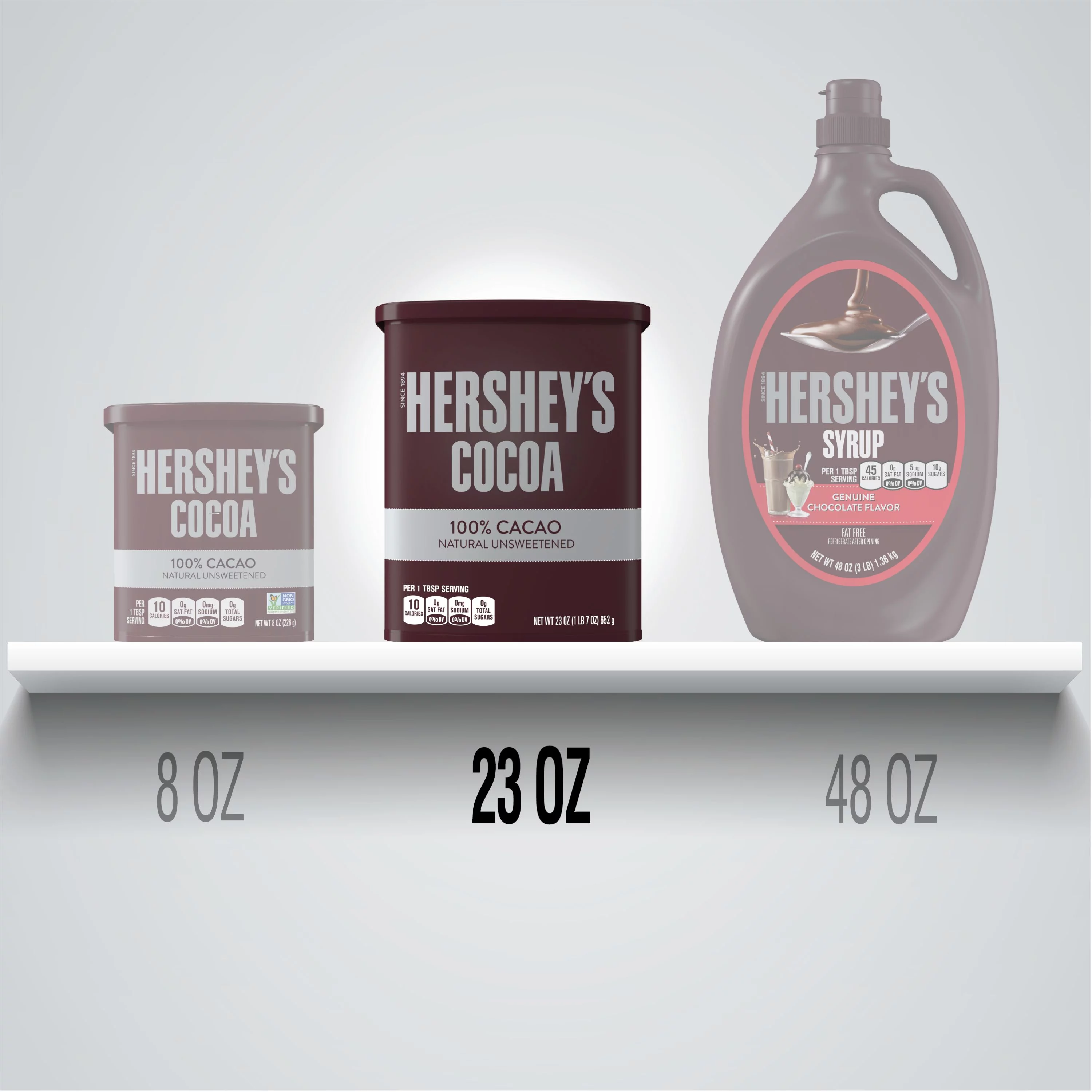 HERSHEY'S, Naturally Unsweetened Cocoa, Baking Cocoa, 23 oz, Container
