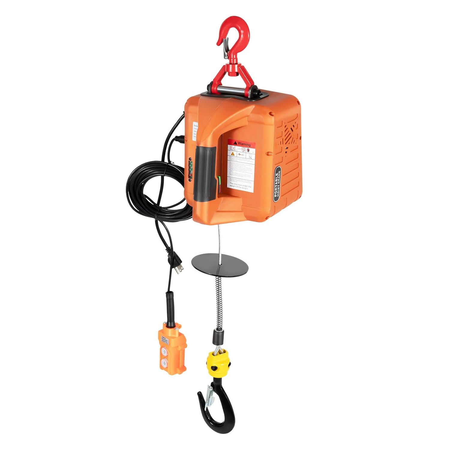 3 in 1 Electric Hoist Winch 660LBS Portable Electric Winch 110V 1500W Electric Hoist Winch with Wired and Wireless Remote Control Lift 16ft/Min Electric Hoist Winch for Lifting and Traction