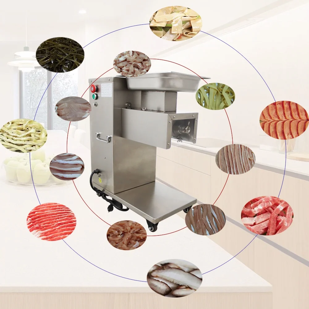 Meat Cutter Steak Vegetable Slicer with 8mm Knife Set Stainless Steel 500KG/H