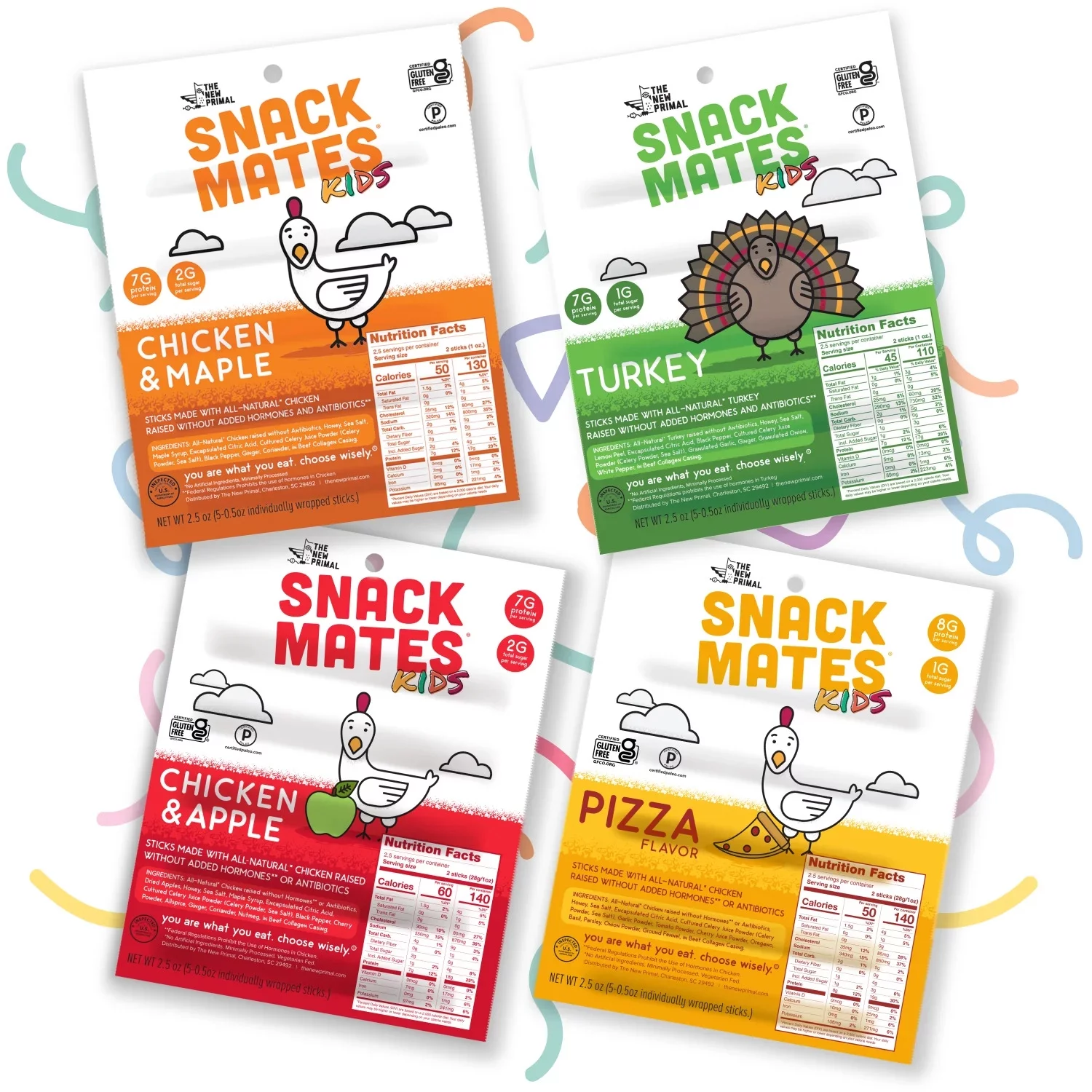 Snack Mates Mini Meat Sticks Bundle (4 Packs, 20 Mini Sticks)