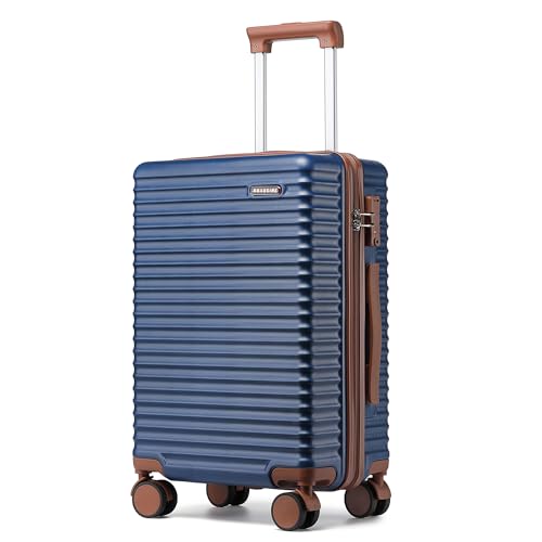 20-Inch Carry on Luggage,Carry-on Suitcase with Spinner Wheels and TSA Lock, 22x14x9 Airline Approved,Hardside Lightweight Travel Carry-on Luggage,Small Rolling Luggage (Beige, 20 Inch)