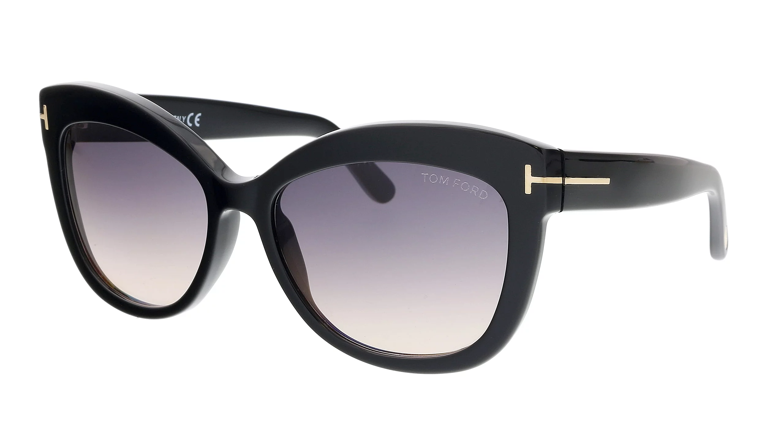 Tom Ford Women's Gradient Alistair FT0524-01B-56 Black Cat Eye Sunglasses