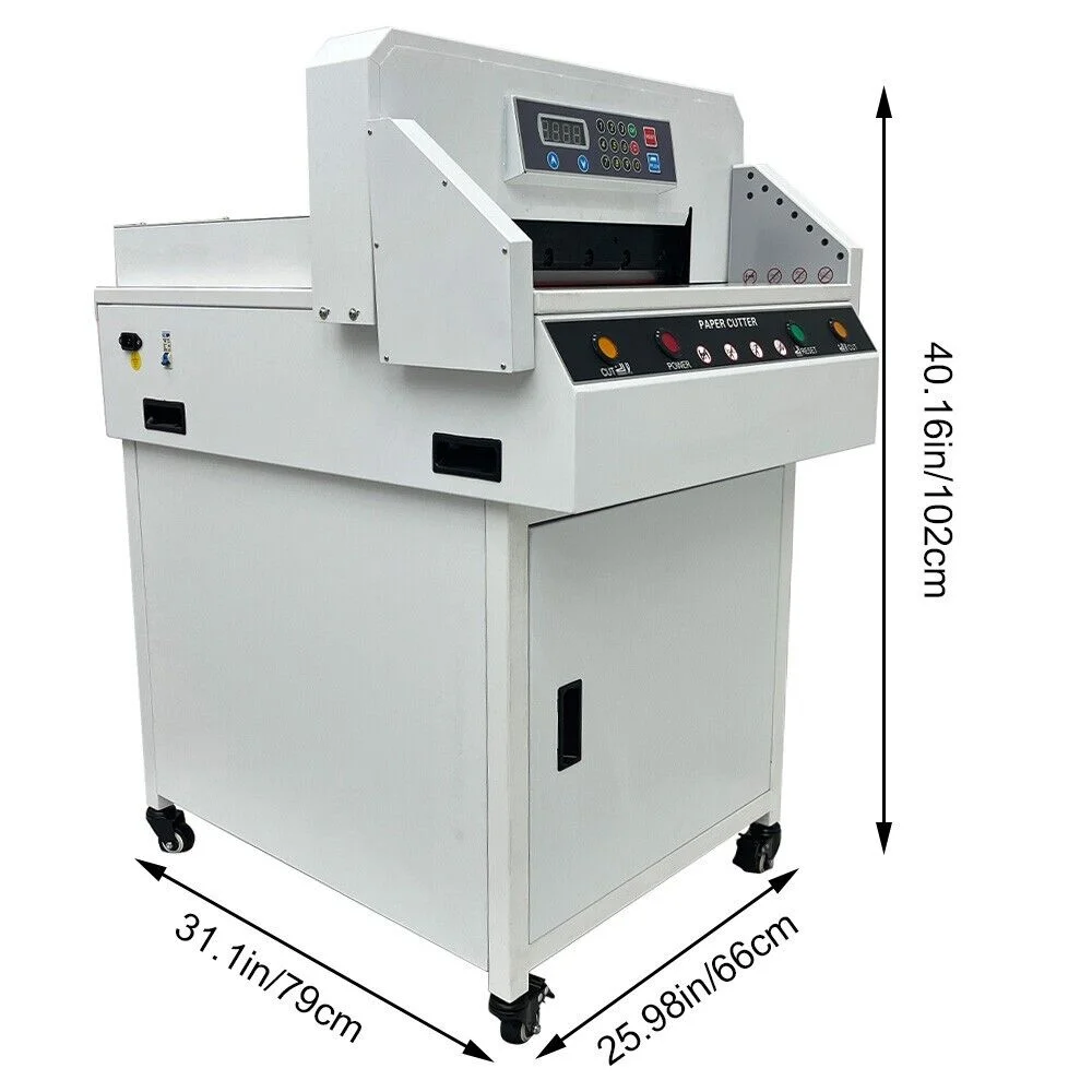 PreAsion Electric Heavy Paper Cutter 17.7''/45cm CNC Paper Cutting Machine Double Key Cutting 110V